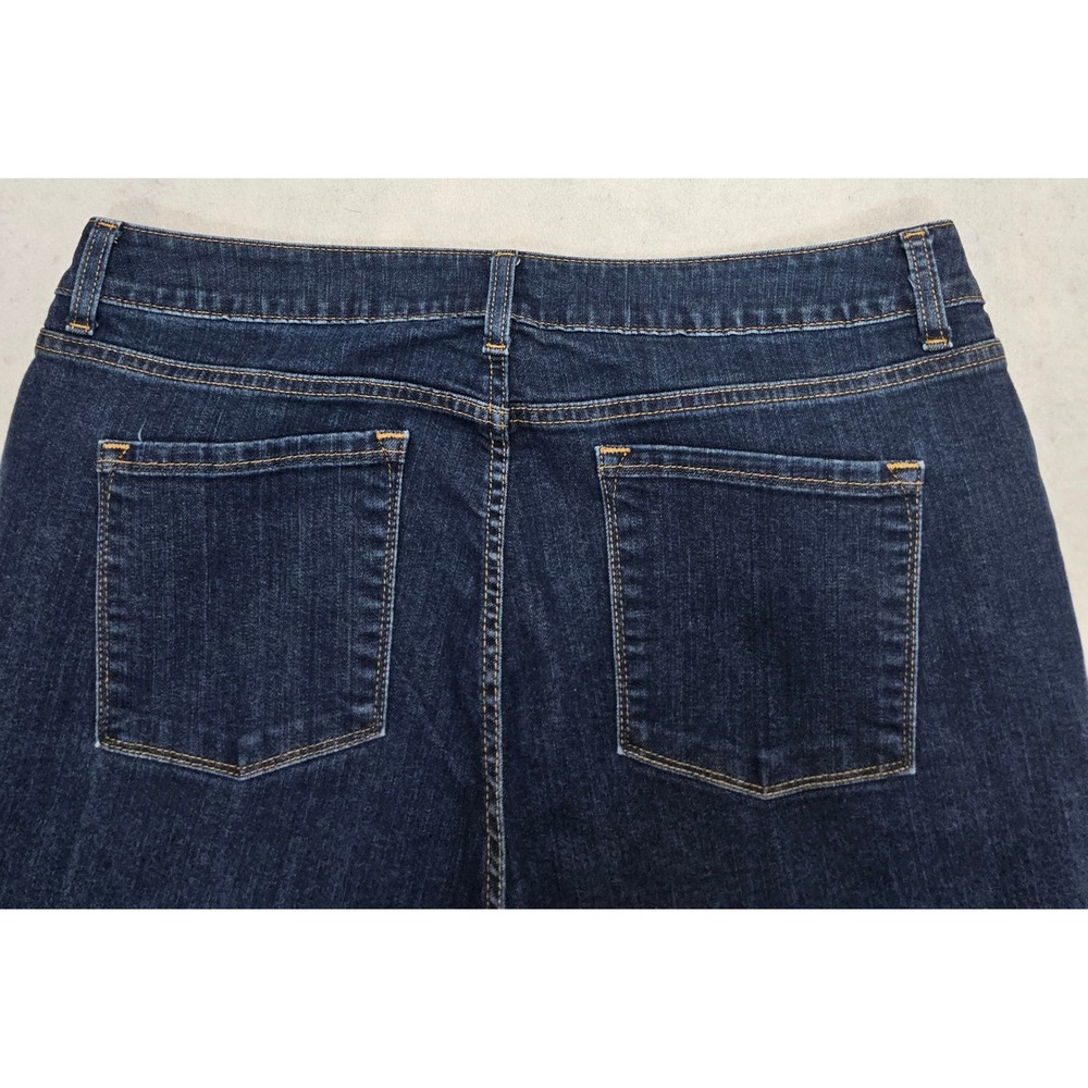 LL Bean Jeans Women 18 Petites Classic Fit Relaxed Straight Leg Dark Wash Blue - Picture 3 of 7